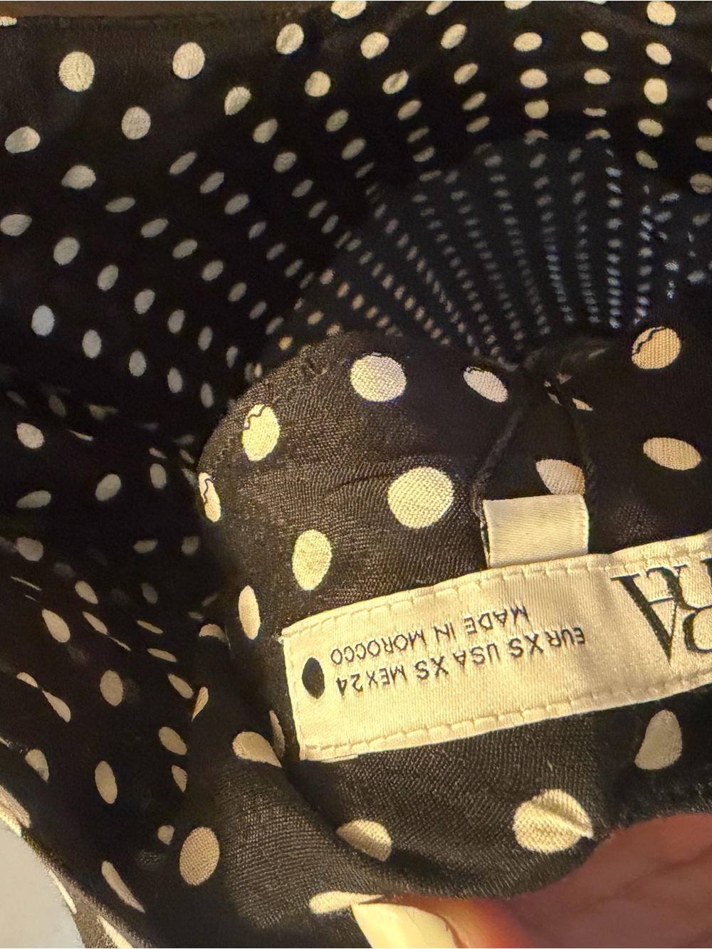 Black Polka Dot Slip Dress with Spaghetti Straps - Picture 4 of 4